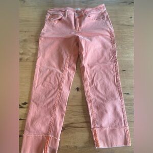 J. Jill Denim Authentic Cropped Cuffed Salmon Jeans Women’s 6 Preloved‎